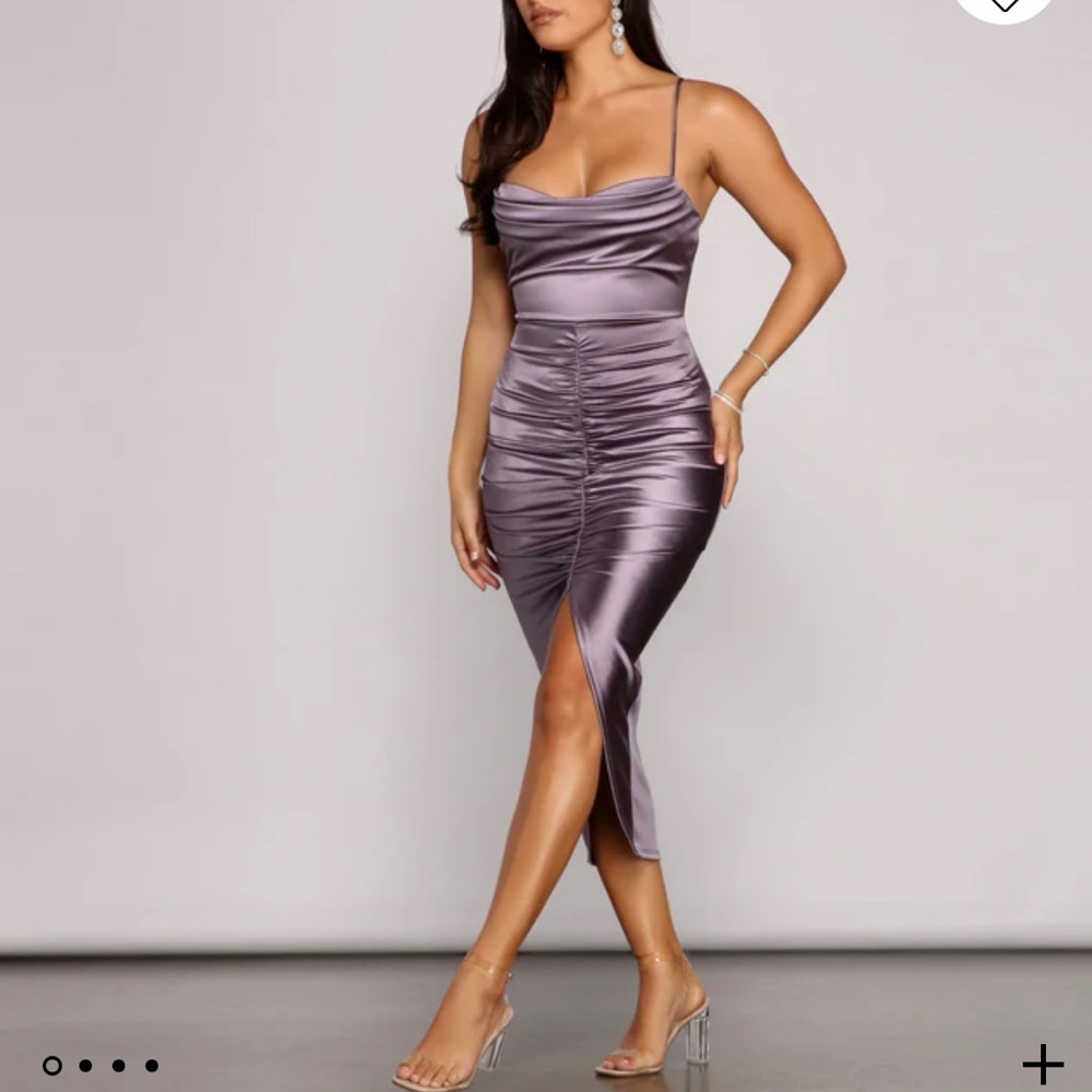 WINDSOR SATIN RUCHED PROM DRESS